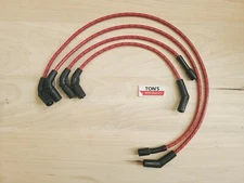 2017-23 Harley-Davidson Road King M8 Cloth braided spark plug wires Red Black