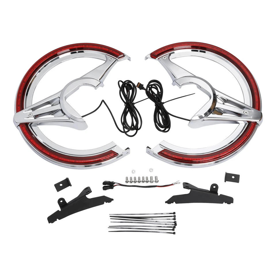 Brake Rotor Covers LED Lights Red Lens Fit For Honda Goldwing GL1800 2018-2025 - Image 2 of 4