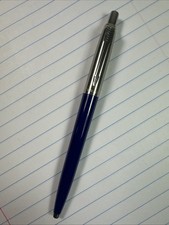 Vintage Parker Jotter Ballpoint Pen Key Lime Blue Barrel, Black Ink Made In USA