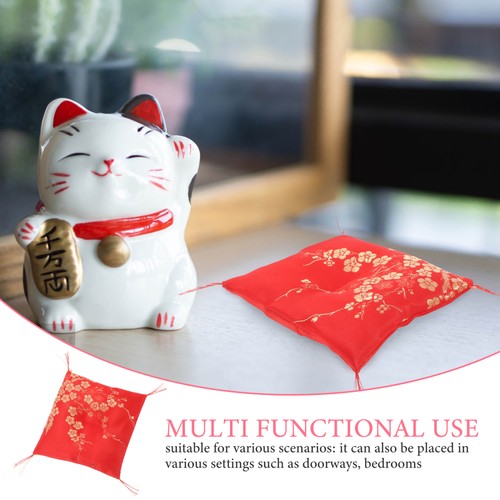 Fortune Cat Bottom Cushion Floral Pattern Square Decorative Ceramic - 第 9/12 張圖片