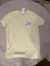 Jack Wills Mens L Slim Fit T-Shirt Yellow Blue JW Logo SS Crew Neck NWT 