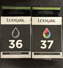 New Genuine Lexmark 36 Black and 37 Color Ink Cartridges