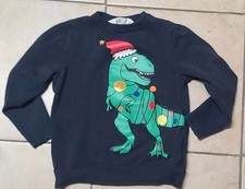 H M Boy Dinosaur navy blue Sweatshirt top shirt sz 4-6 year old 5 long sleeves