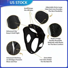 Anti Snore Chin Strap Stop Snoring Sleep Apnea Belt Jaw Support Solution Safety