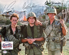 Charlie Sheen, Willem Dafoe, Tom Berenger Signed 11x14 Platoon Photo PSA