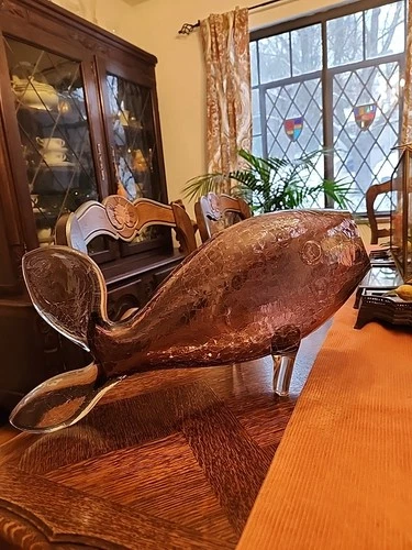Blenko USA Winslow Anderson MCM 20" Purple Hand Blown Art Glass Fish Sculpture