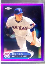 2012 Topps Chrome Derek Holland Purple Refractors #92 Rangers