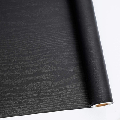 Abyssaly Peel and Stick Wallpaper Black Wood Contact Paper Decorative Self-Adhes