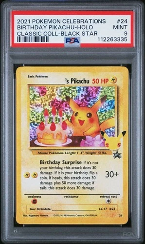 Birthday Pikachu #24 | Pokemon TCG - 2021 Celebrations | PSA 9 MINT