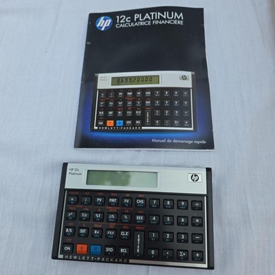 HP 12c Platinum Financial Pocket Calculator Programmable RPN Battery Manual