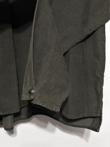 Flax By Jeanne Engelhart Top Womens Small Hunter Green Cotton Corduroy Oversized - Picture 7 of 8