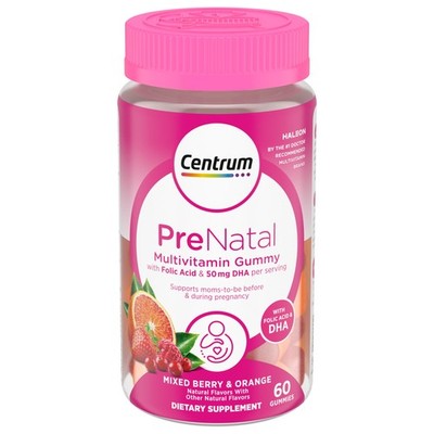 Centrum Prenatal Multivitamin Gummies with DHA and Folic 1 Count (Pack of 60)