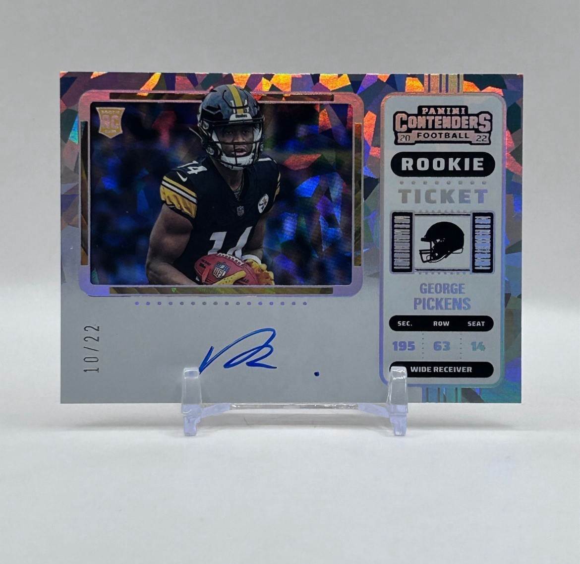 2022 Contenders #118 George Pickens Rookie Variation Cracked Ice Auto #/22 SSP