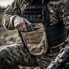 USMC COYOTE MAGAZINE DUMP POUCH, AUFROLLBAR - 8465-01-558-5130 - MOLLE - CIF