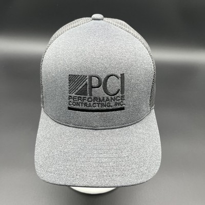PCI Yupoong Gray Trucker Hat Adjustable Flexfit Size L-XL Cap