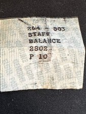 Elgin Factory Balance Staff for 12s movements, Pivot .10, No. 2802