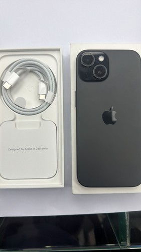 Apple iPhone 15 5G 6,1'' Schwarz 128GB Entsperrt jedes Netzwerk 2 Monate Gebraucht Gut A