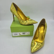 Sam Edelman Hazel Shoes Womens Size 9 Gold Mimosa Metallic Pointed Toe Heels