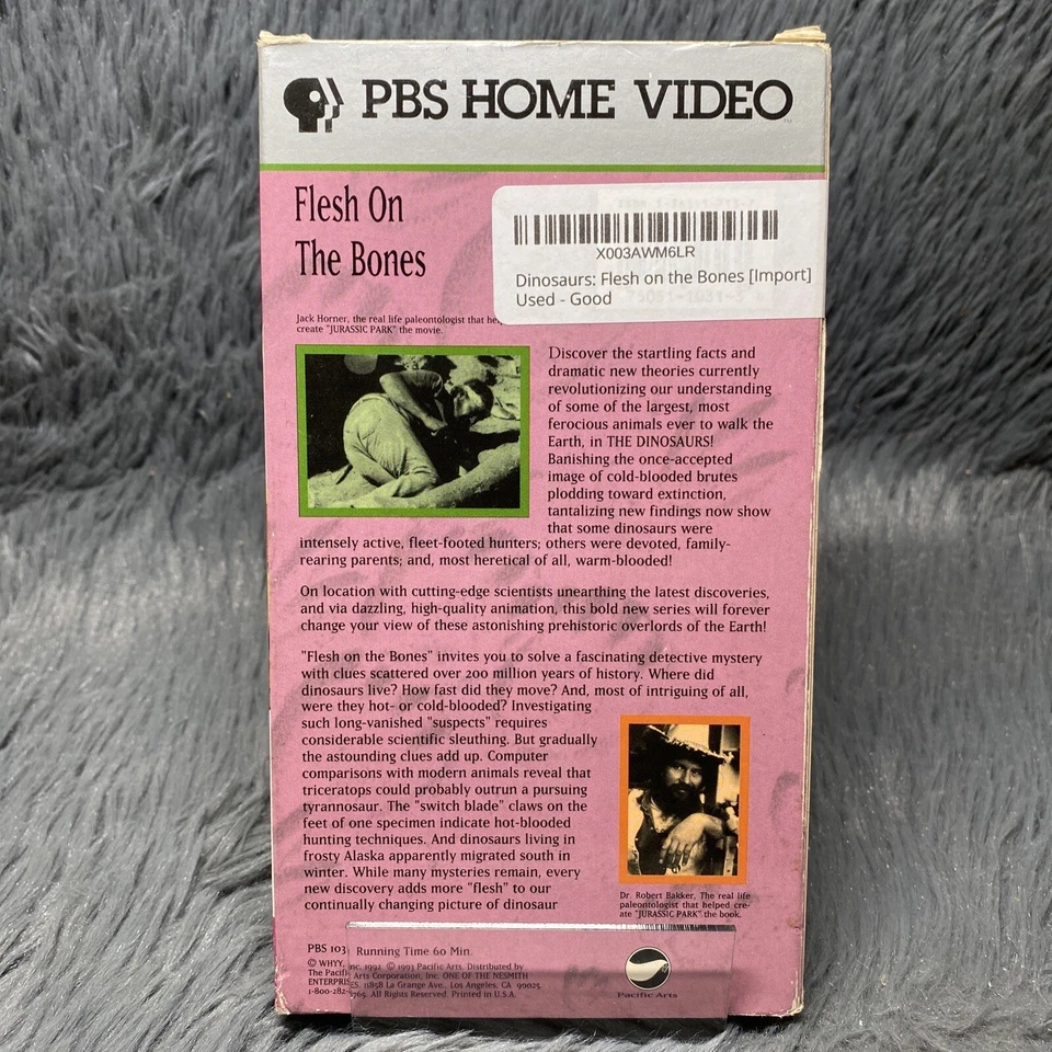 The Dinosaurs: Flesh on the Bones VHS 1993 Tape PBS Home Video Jurassic Park Foto 4 de 4