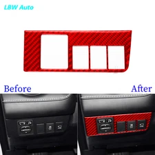 For Toyota RAV4 15-19  Red Carbon Fiber Rearview Mirror Adjustment Switch Panel