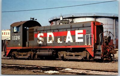 Postcard San Diego & Arizona Eastern SW8 #1126 Train Owned by Southern Pacific