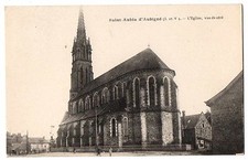Old postcard 35 - Saint Aubin d'Aubigne (Ille et Vilaine) - The Church side view