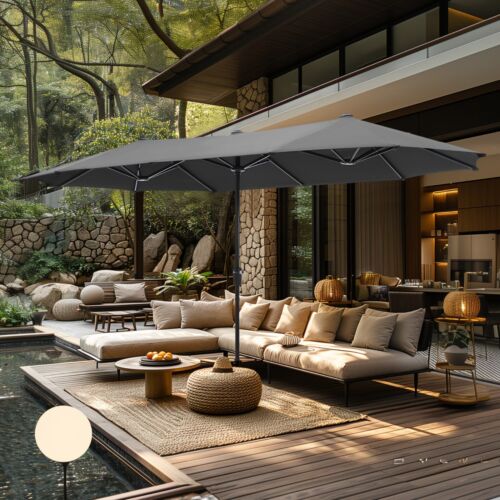 13ft Patio Umbrella Double Side Large Outdoor Market Umbrella with Crank - Picture 37 of 112