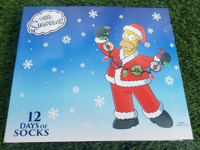 The Simpsons 12 Days of Socks Men's Advent Sock Gift Box Size 6-12 SEALED |  eBay