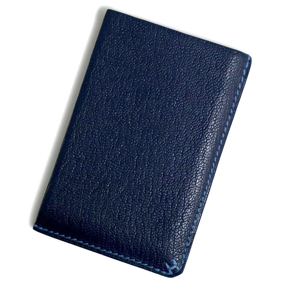 【HERMES】H Sellier カードホルダー★Mysore ゴートスキン HERMES H Sellier Verso Card Holder Mysore goatskin, Bleu