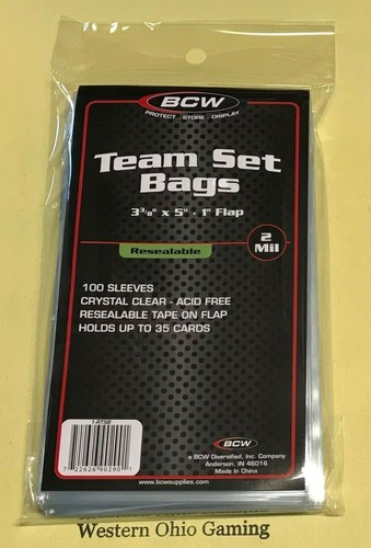BCW 100 Graded Card Sleeves | Resealable Protection For Sports Cards | 3.75" X 5.5"