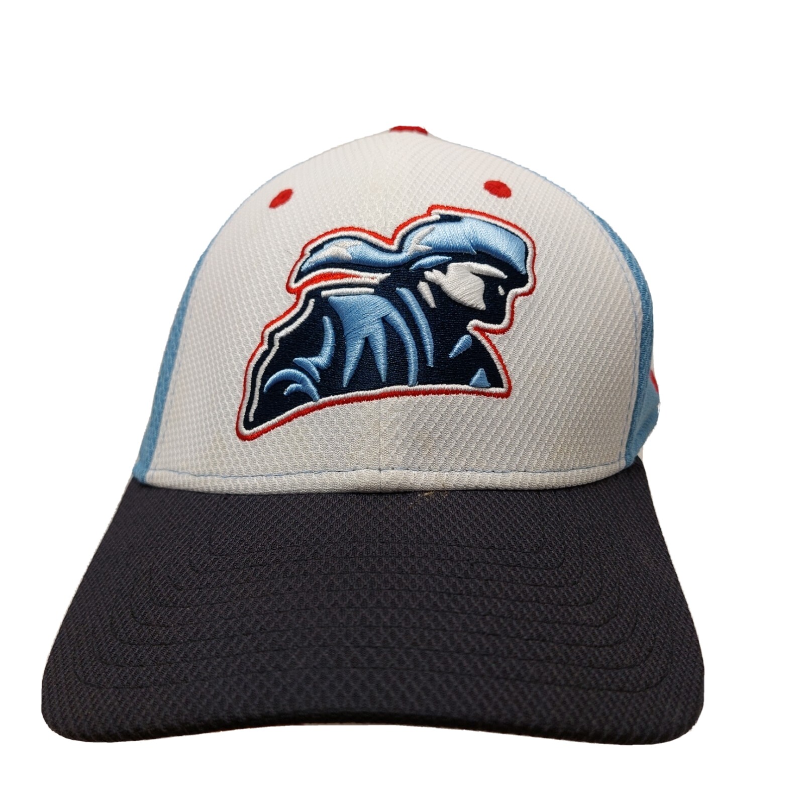 Columbus Baseball Trapper Hat White Blue Medium MLB Style