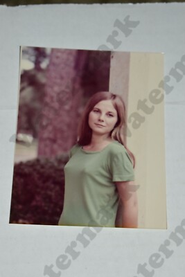 candid of busty girl posed outdoors  VINTAGE PHOTOGRAPH Ea