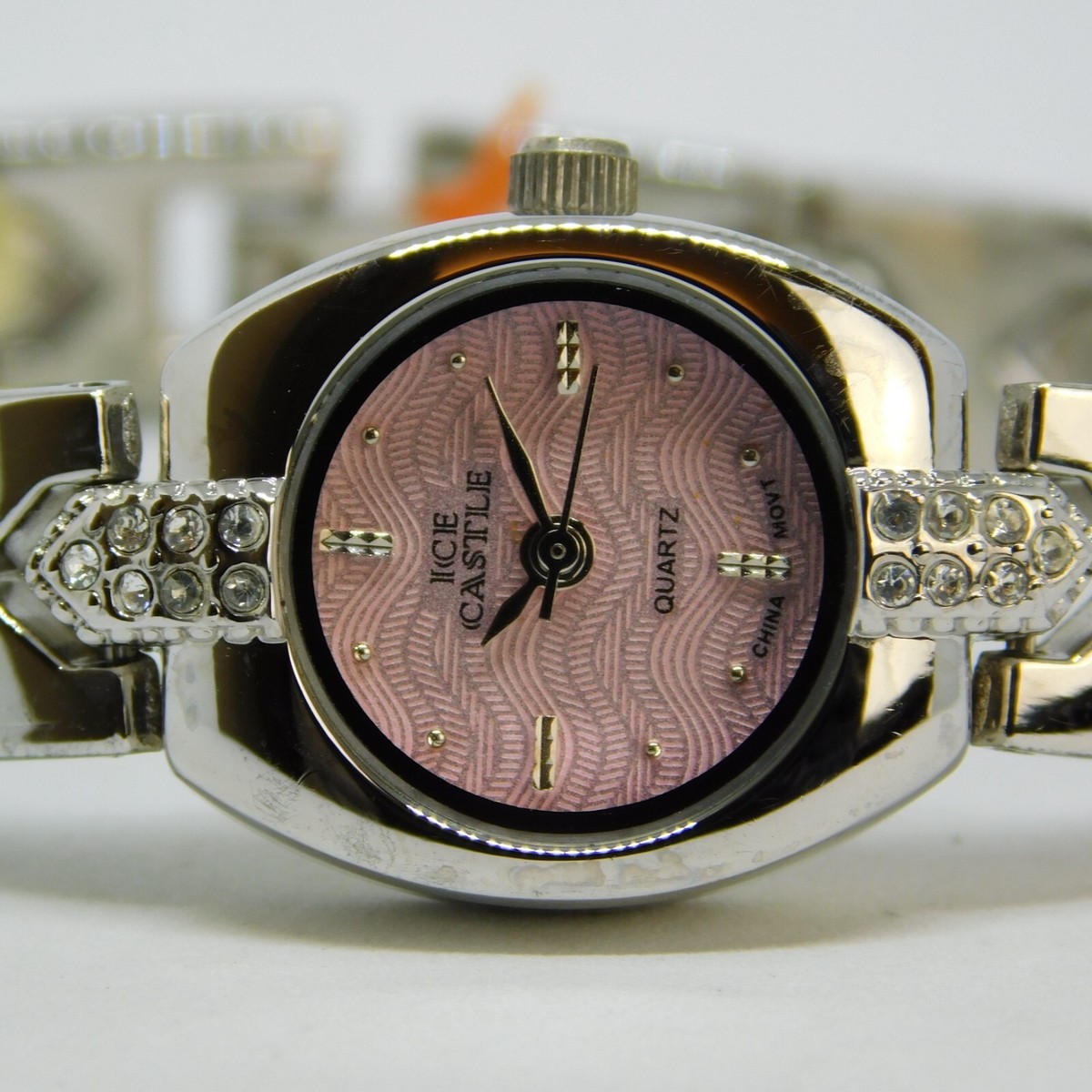 ICE CASTLE 7639 Silver Tone Quartz Analog Women's Watch Sz. 7