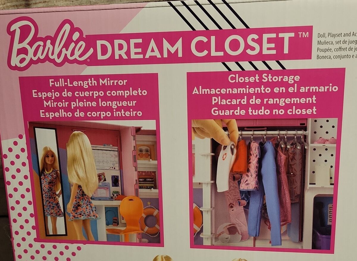 Barbie Closet Playset with 35+ Accessories 5 Pop-Up 2nd Level,Dream Closet