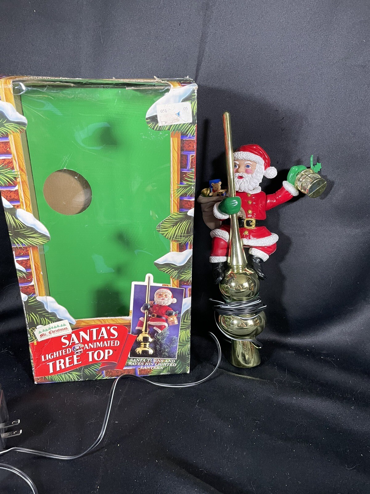 Vintage Mr. Christmas Santa's Lighted Animated Tree Topper eBay