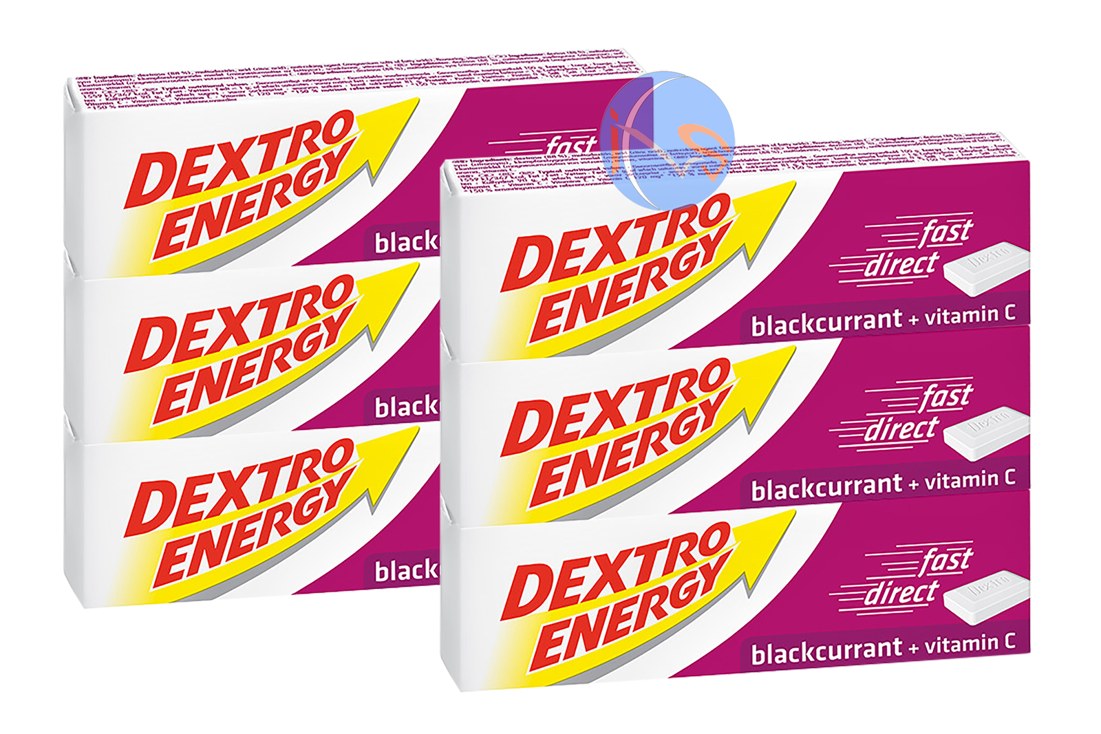 6 X DEXTRO ENERGY GLUCOSE TABLETS BLACKCURRANT 47G. ENERGY FOR SPORT & ENDURANCE