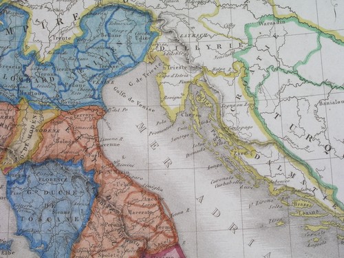 1838 ORIGINAL MAP ITALY SICILY LOMBARDY NAPLES PIEDMONT DALMATIA SLOVENIA MALTA - Picture 6 of 10