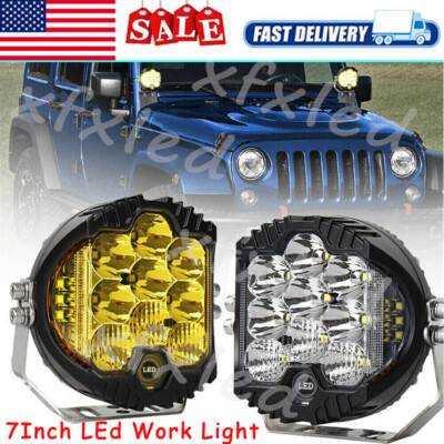 7inch 90W Car LED Work Pods Light For Spot Flood Combo Fog Lamp Offroad Driving