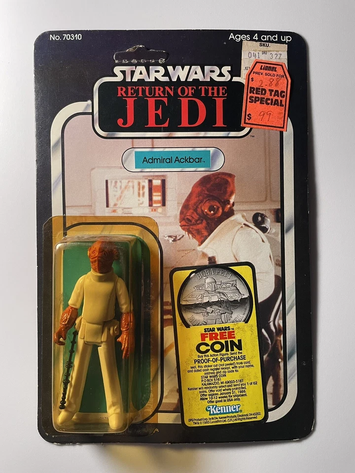 Admiral Ackbar 65 Back Star Wars ROTJ 1983 Kenner Action Figure Vintage - Image 4 of 4