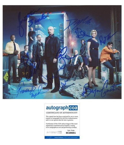 "Breaking Bad" Cast SIGNED 8x10 Photo - Bryan Cranston, Aaron Paul +7 ACOA