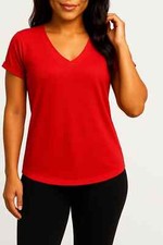 Women Ladies Batwing Sleeve Oversized Baggy Loose Fit Turn Up V Neck T Shirt Top