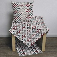 KissenhüLle Kissenbezug Gabiota Zacken Creme Rot Blau 40X40Cm Hossner Wa