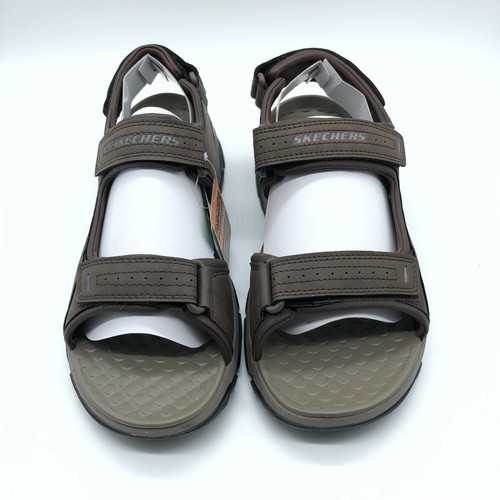 Skechers Mens Sandals Relaxed Fit Luxe Foam Extra Wide Vegan Leather Brown  11 | eBay