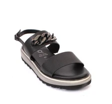 PHIL GATIÈR by REPO 60424 Black Leather Slingbacks Platform Sandals 38 / US 8