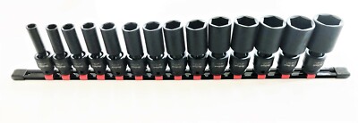 14 Proto Blackhawk 1/2 Deep Impact Universal Swivel Flex Socket Set SAE UW-1614S