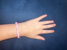 Pink and yellow clay beads bracelet child 