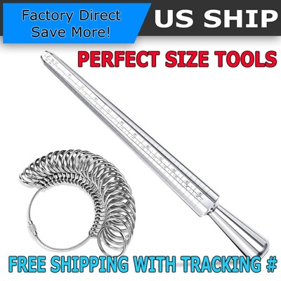 Metal Ring Sizer Gauge Mandrel Finger Sizing Measure Stick Standard Jewelry  Tool