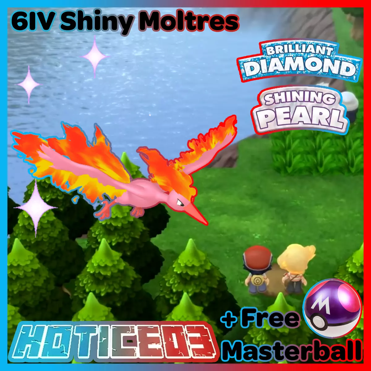 6IV Shiny Moltres Pokemon Brilliant Diamond and Shining Pearl