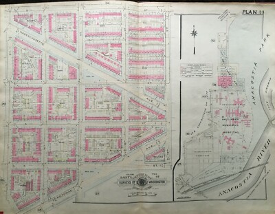 1946 WASHINGTON D.C. ARMORY GALLINGER HOSPITAL ANACOSTIA PARK ATLAS MAP