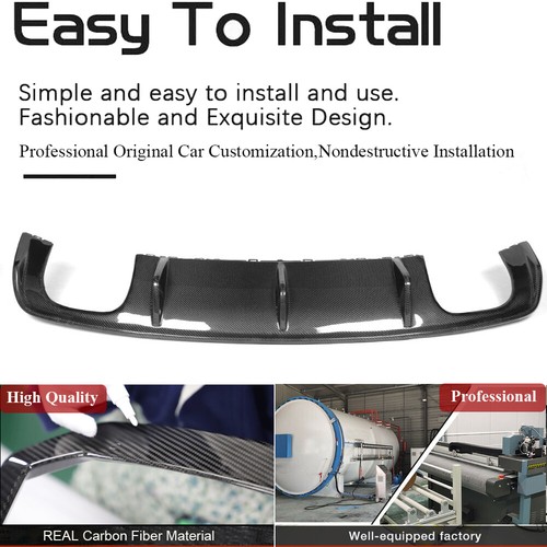 REAL CARBON Rear Bumper Diffuser Lip Spoiler For Audi S3 A3 Sline Sedan 2013-16 - Afbeelding 2 van 14